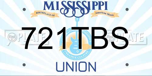 721TBS Mississippi License Plate