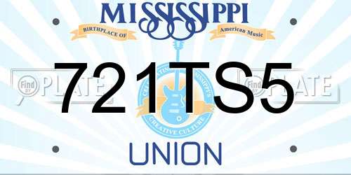 721TS5 Mississippi License Plate