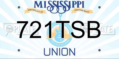 721TSB Mississippi License Plate