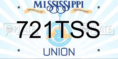 721TSS Mississippi License Plate