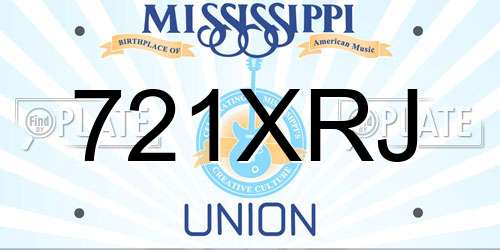 721XRJ Mississippi License Plate