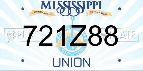 721Z88 Mississippi License Plate