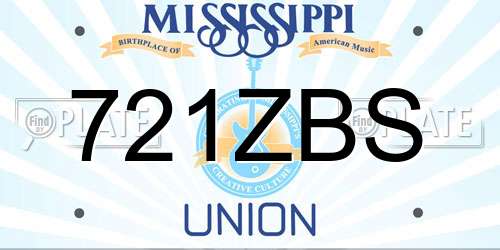 721ZBS Mississippi License Plate