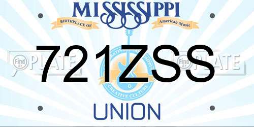 721ZSS Mississippi License Plate
