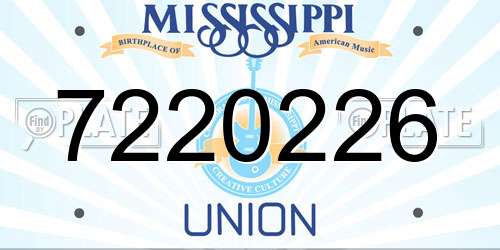 7220226 Mississippi License Plate