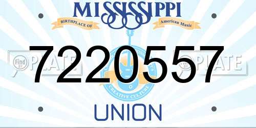 7220557 Mississippi License Plate