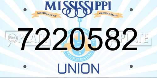 7220582 Mississippi License Plate