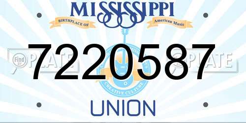 7220587 Mississippi License Plate