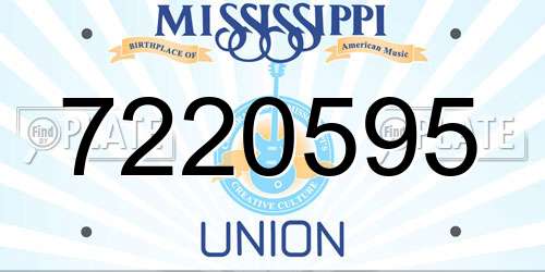 7220595 Mississippi License Plate