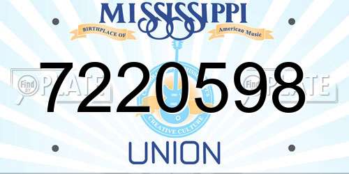 7220598 Mississippi License Plate