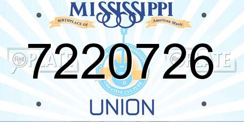 7220726 Mississippi License Plate