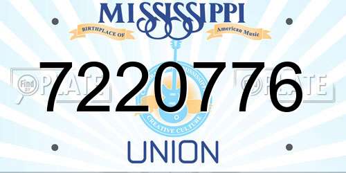 7220776 Mississippi License Plate