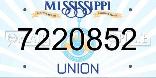7220852 Mississippi License Plate