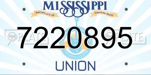 7220895 Mississippi License Plate