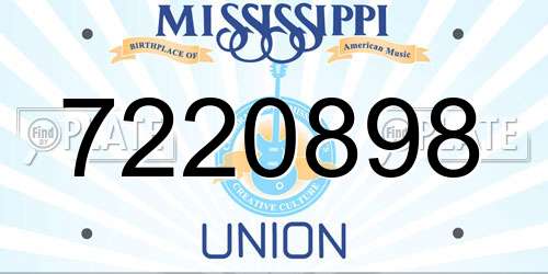 7220898 Mississippi License Plate