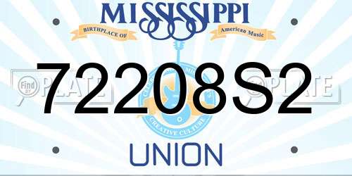 72208S2 Mississippi License Plate