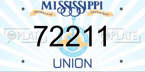 72211 Mississippi License Plate