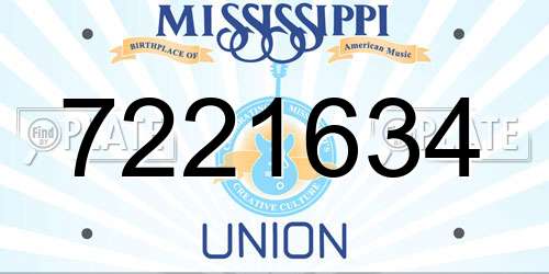 7221634 Mississippi License Plate