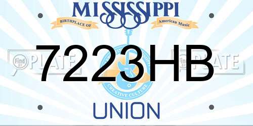 7223HB Mississippi License Plate