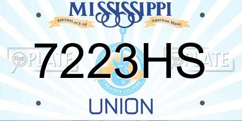 7223HS Mississippi License Plate