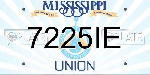 7225IE Mississippi License Plate