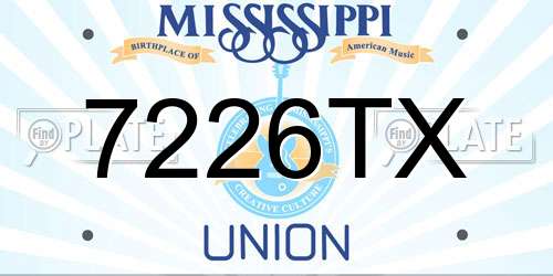 7226TX Mississippi License Plate