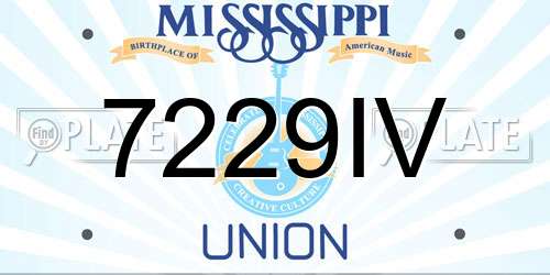 7229IV Mississippi License Plate