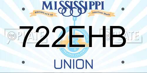 722EHB Mississippi License Plate