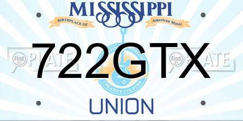 722GTX Mississippi License Plate