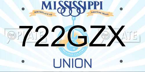 722GZX Mississippi License Plate