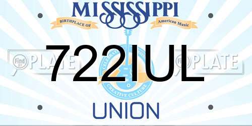 722IUL Mississippi License Plate