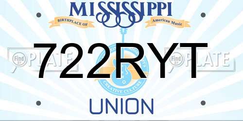722RYT Mississippi License Plate