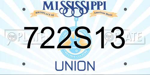 722S13 Mississippi License Plate
