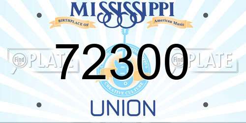 72300 Mississippi License Plate