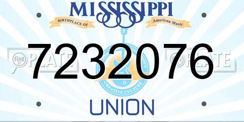 7232076 Mississippi License Plate