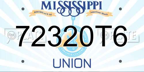 72320T6 Mississippi License Plate