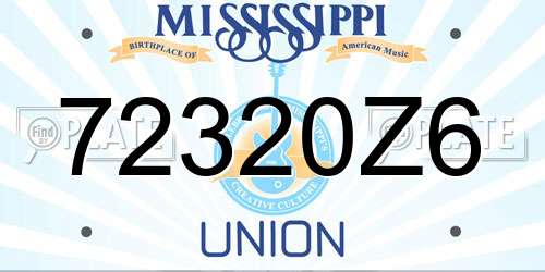 72320Z6 Mississippi License Plate