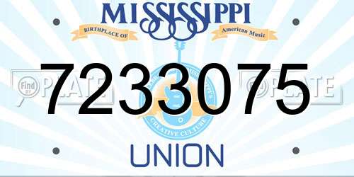 7233075 Mississippi License Plate