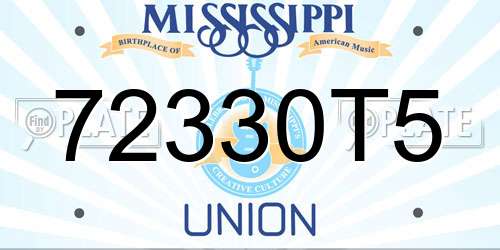 72330T5 Mississippi License Plate