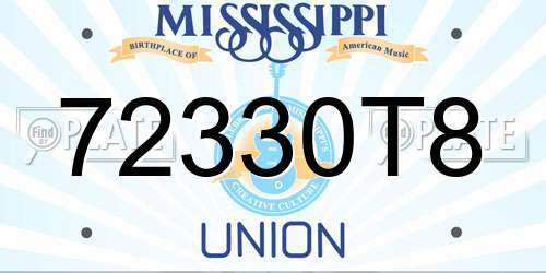 72330T8 Mississippi License Plate