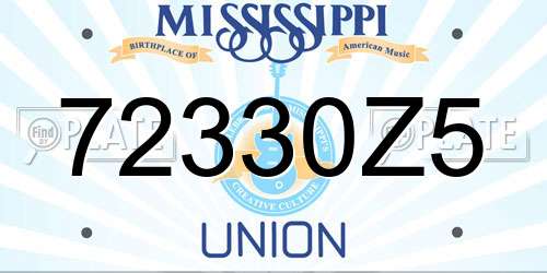 72330Z5 Mississippi License Plate