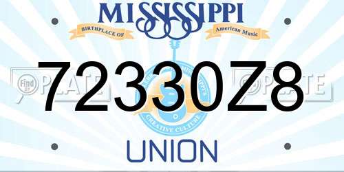 72330Z8 Mississippi License Plate
