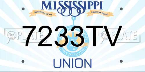 7233TV Mississippi License Plate