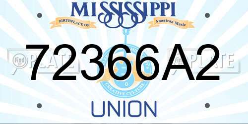 72366A2 Mississippi License Plate