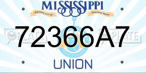 72366A7 Mississippi License Plate