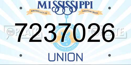 7237026 Mississippi License Plate