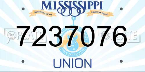7237076 Mississippi License Plate