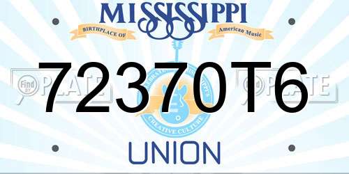 72370T6 Mississippi License Plate