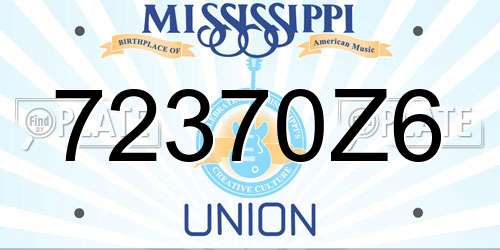 72370Z6 Mississippi License Plate