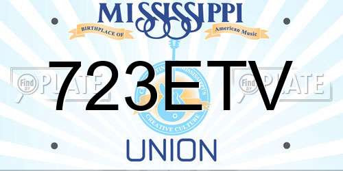 723ETV Mississippi License Plate